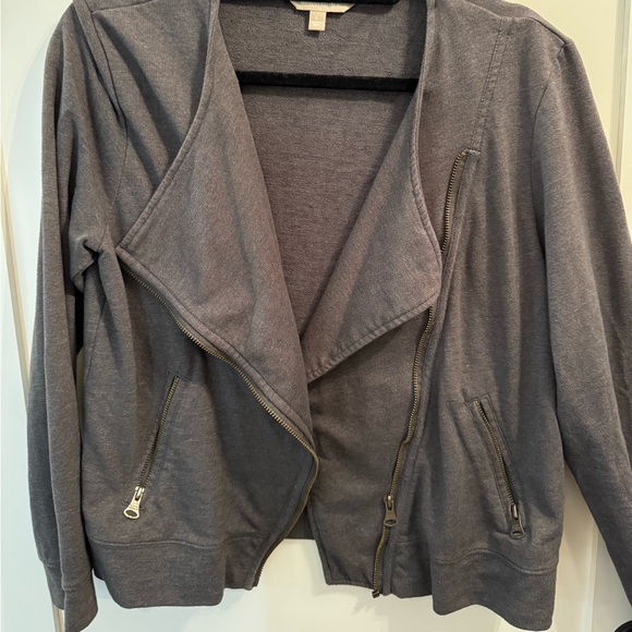 EUC Moto Sweatshirt Zipper Gray Banana Republic Size L - Picture 1 of 3